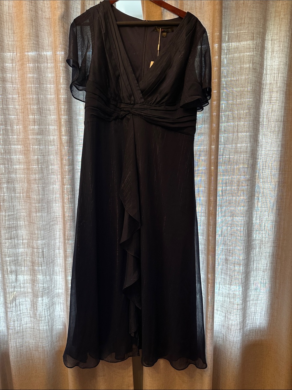 Elegant Blue V-Neck Evening Dress